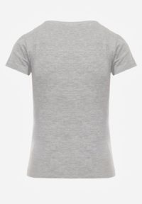 Renee - Jasnoszary T-shirt Ariema. Kolor: szary. Materiał: dzianina. Długość rękawa: krótki rękaw. Długość: krótkie. Wzór: gładki #7