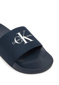 Calvin Klein Jeans Klapki Slide Monogram Cv YM0YM01271 Granatowy. Kolor: niebieski. Materiał: materiał