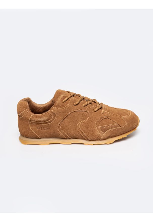 Big-Star - Sneakersy damskie ze skóry naturalnej zamszowej brązowe RR274821 802. Okazja: na co dzień, na spacer. Kolor: brązowy. Materiał: zamsz, skóra. Sport: turystyka piesza