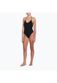 Strój pływacki jednoczęściowy damski Nike Swoosh Link Y-Back. Kolor: czarny