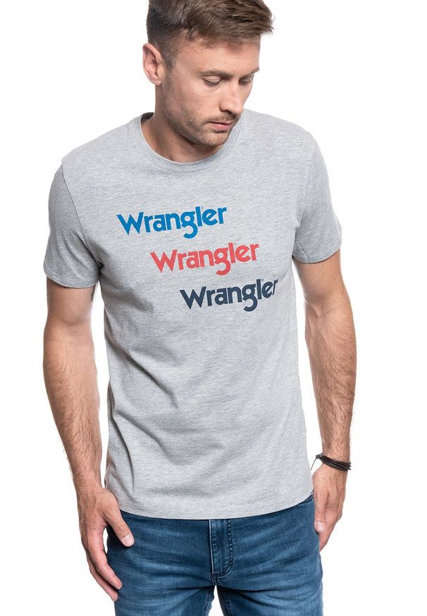 Wrangler - WRANGLER SS REPEAT TEE MID GREY MEL W7D7D3X37 112131768