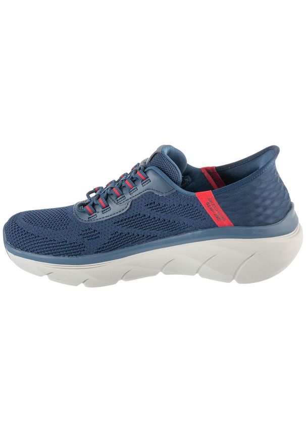 skechers - Buty sportowe Sneakersy męskie, Slip-ins: D'Lux Walker 2.0 - Rezinate. Kolor: niebieski. Sport: turystyka piesza