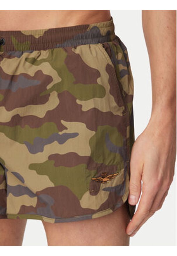 Aeronautica Militare Szorty kąpielowe 261BW0231UCT04312 Zielony ciemny Regular Fit. Kolor: zielony. Materiał: syntetyk