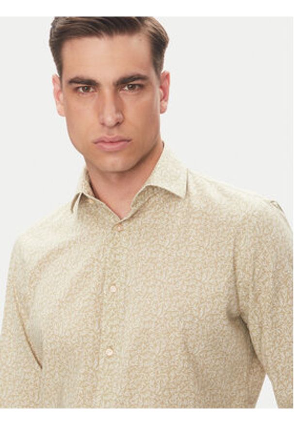 Pierre Cardin Koszula C6 41017.0451 Beżowy Modern Fit. Kolor: beżowy. Materiał: bawełna