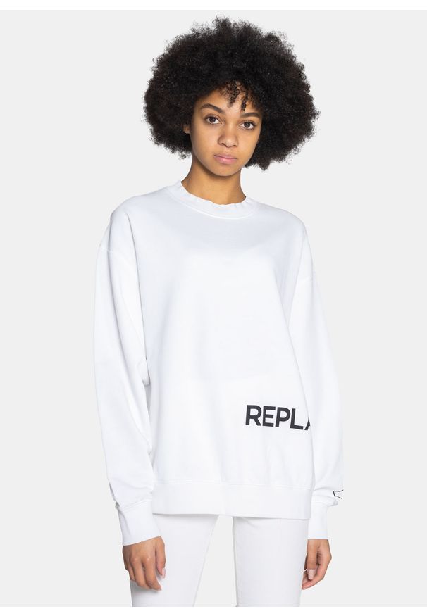 Bluza damska Replay (W3586.000.22738D.001). Okazja: na co dzień. Kolor: biały. Styl: casual