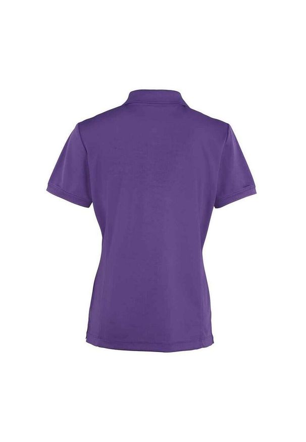 PREMIER - Damska Koszulka Polo Coolchecker. Typ kołnierza: polo. Kolor: fioletowy
