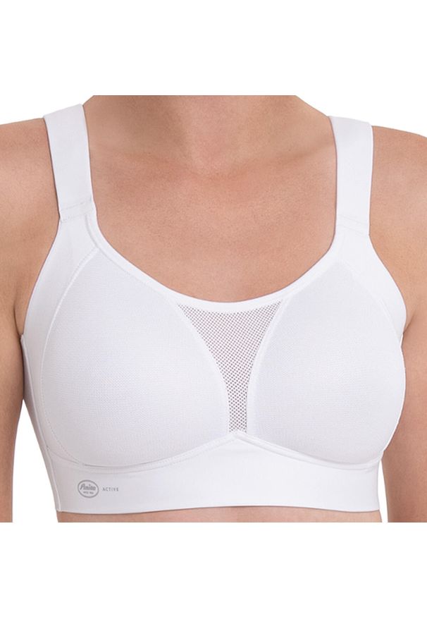 ANITA ACTIVE - Biustonosz sportowy Smart Control. Kolor: biały. Materiał: poliester, poliamid, elastan. Wzór: paski. Sport: fitness