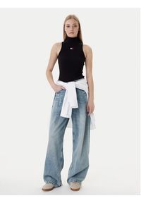 Tommy Jeans Bluzka Badge DW0DW21840 Czarny Slim Fit. Kolor: czarny. Materiał: bawełna #3