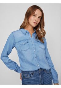 Vila Koszula jeansowa Bista 14033008 Niebieski Regular Fit. Kolor: niebieski. Materiał: bawełna #6