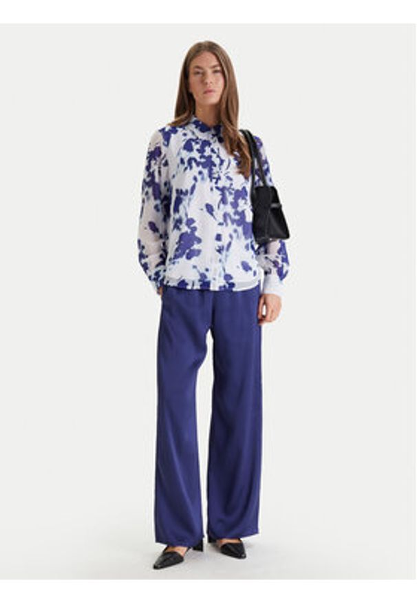 Calvin Klein Koszula LV044F123G Niebieski Relaxed Fit. Kolor: niebieski. Materiał: syntetyk