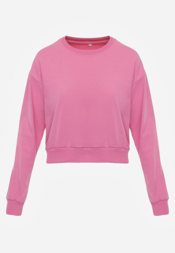 Renee - Fuksjowa Bluza z Bawełną ze Ściągaczami przy Rękawach i w Pasie Alberia. Kolor: różowy. Materiał: bawełna