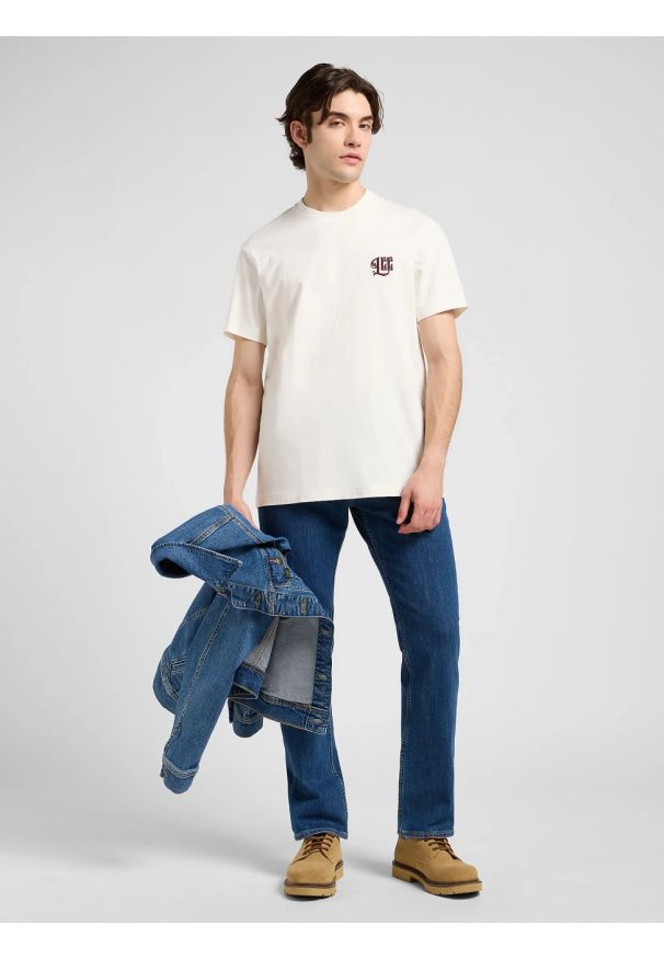 Lee - MESKA KOSZULKA LEE RELAXED GRAPHIC TEE ECRU 112370511
