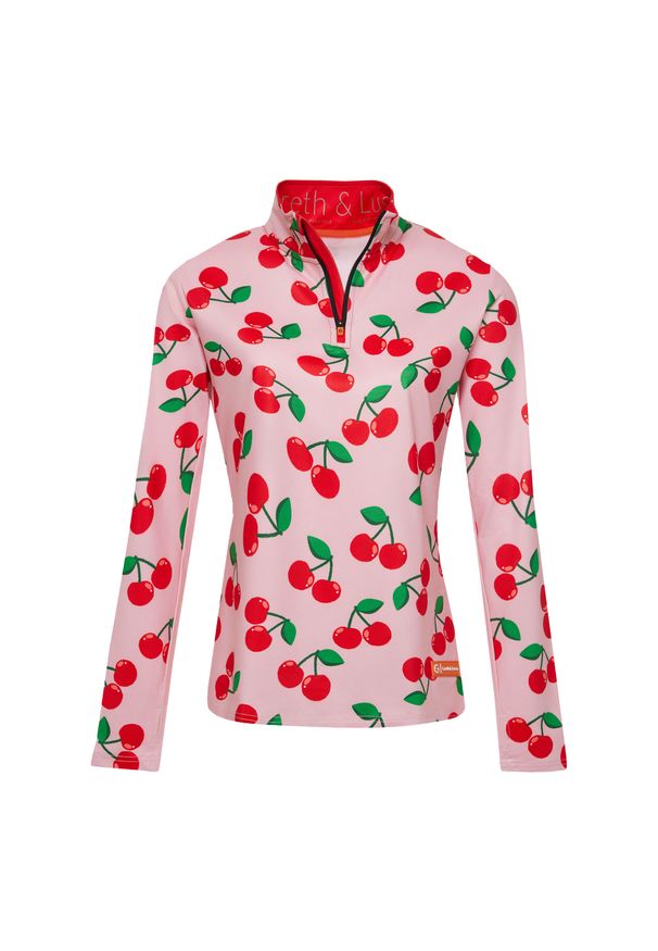 GARETH & LUCAS - Bluza narciarska Damska Gareth & Lucas The One Hundred and Eight. Kolor: czerwony, różowy, wielokolorowy. Materiał: poliester, elastan. Sezon: zima. Sport: narciarstwo