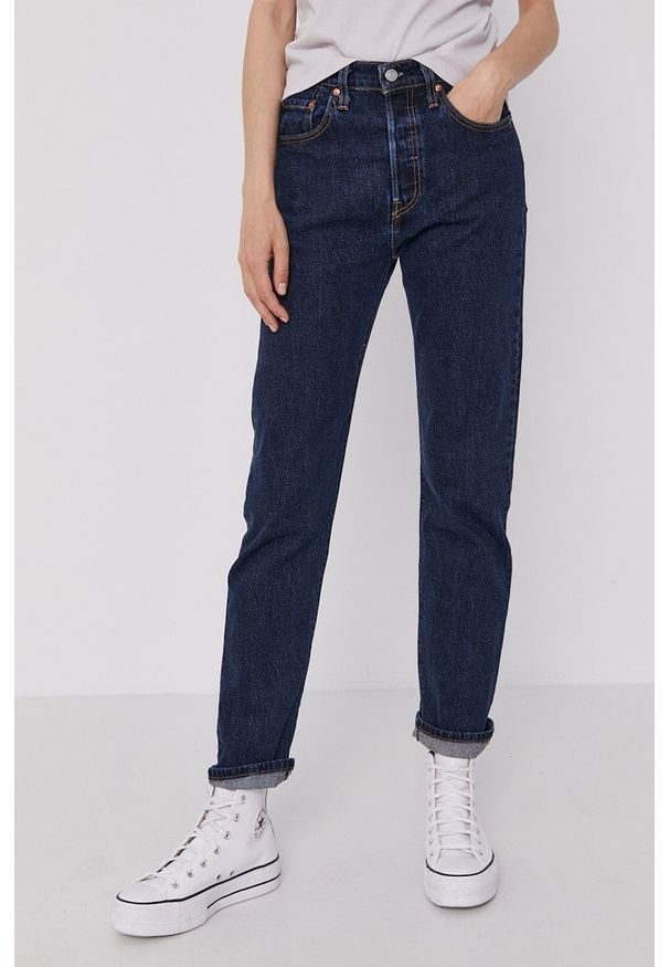 Levi's® - Levi's - Jeansy 501. Okazja: na spotkanie biznesowe. Stan: podwyższony. Kolor: niebieski. Styl: biznesowy
