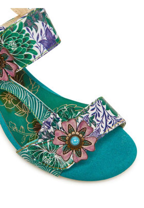 Laura Vita Sandały Framboiseo 26 Zielony. Kolor: zielony. Materiał: skóra