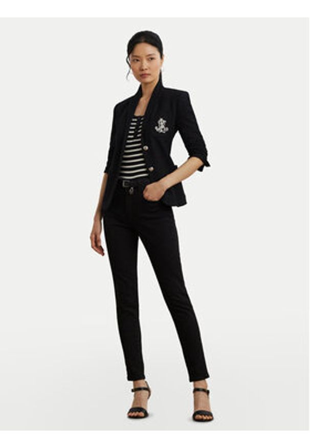 Lauren Ralph Lauren - LAUREN RALPH LAUREN Bluzka 200971086002 Czarny Slim Fit. Kolor: czarny. Materiał: bawełna