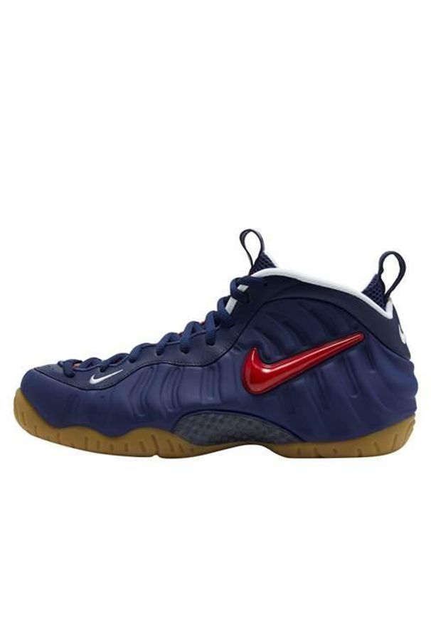 Buty do chodzenia męskie Nike Air Foamposite Pro Usa. Wysokość cholewki: za kostkę. Zapięcie: sznurówki. Kolor: niebieski. Materiał: tkanina, materiał, syntetyk. Szerokość cholewki: normalna. Sport: turystyka piesza