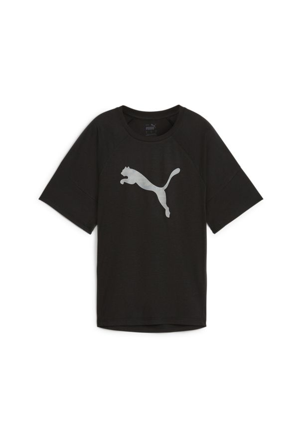 Puma - Damska koszulka z nadrukiem EVOSTRIPE PUMA Black. Kolor: czarny. Wzór: nadruk
