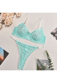 Intica - Komplet bielizny z serduszkami z delikatnego materiału Joan. Kolor: zielony. Materiał: materiał