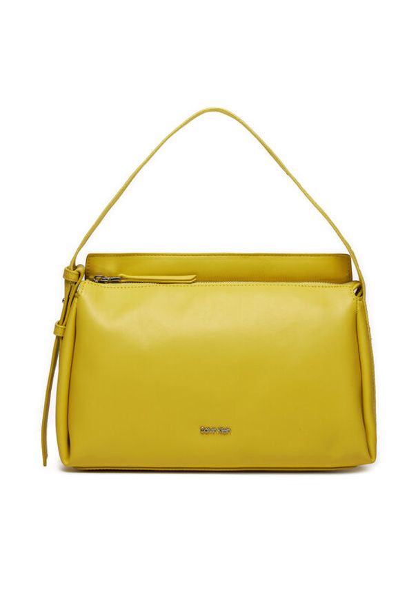 Calvin Klein Torebka Gracie Shoulder Bag K60K611661 Żółty. Kolor: żółty. Materiał: skórzane
