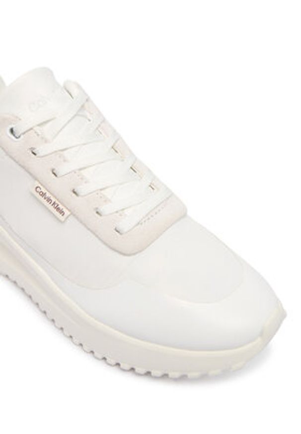Calvin Klein Sneakersy Eva Runner Lace Up Mat Mix YW0YW02016 Biały. Kolor: biały. Materiał: materiał