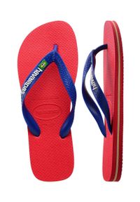 Havaianas japonki BRASIL LOGO kolor czerwony 4110850.7797. Kolor: czerwony. Materiał: materiał, guma. Wzór: gładki #3
