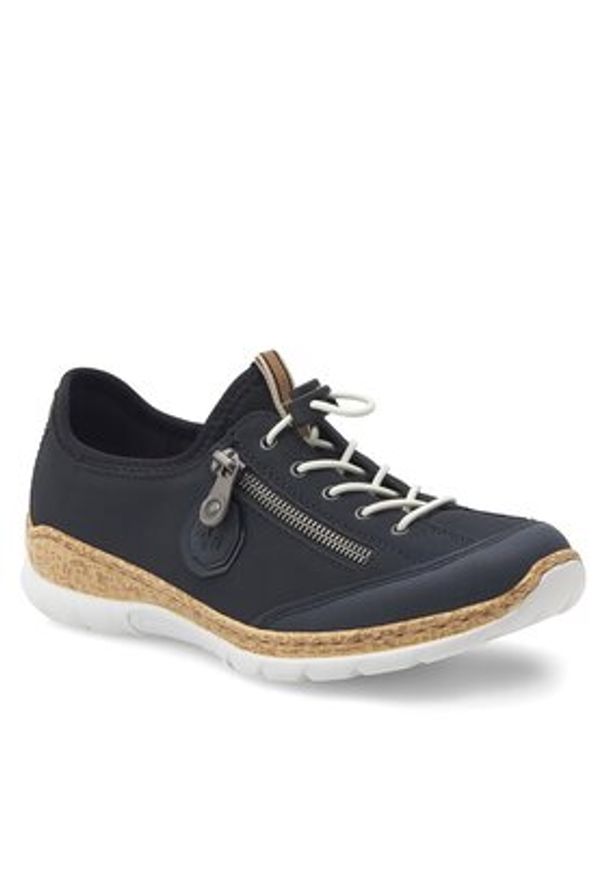 Rieker Sneakersy N4263-14 Granatowy. Kolor: niebieski. Materiał: skóra