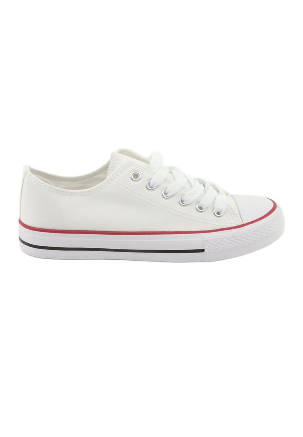 Białe Trampki Atletico CNSD-1 white. Kolor: biały. Materiał: materiał. Styl: elegancki