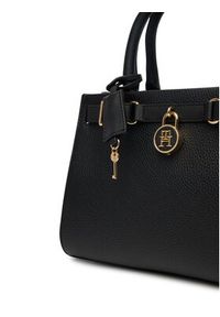TOMMY HILFIGER - Tommy Hilfiger Torebka American Icon Mini Tote Leather AW0AW17188 Czarny. Kolor: czarny. Materiał: skórzane #3