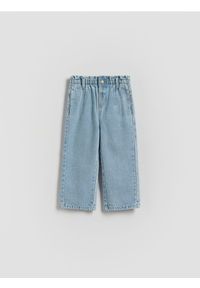 Reserved - Jeansy baggy z prostą nogawką - niebieski. Kolor: niebieski. Materiał: jeans #1