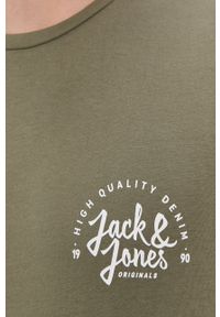Jack & Jones Longsleeve męski kolor zielony z nadrukiem. Okazja: na co dzień. Kolor: zielony. Materiał: dzianina. Długość rękawa: długi rękaw. Wzór: nadruk. Styl: casual #3