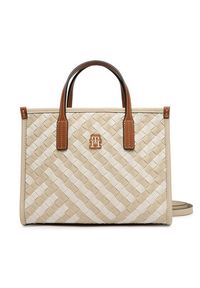 TOMMY HILFIGER - Tommy Hilfiger Torebka Th City Mini Tote AW0AW18393 Beżowy. Kolor: beżowy. Materiał: skórzane #5