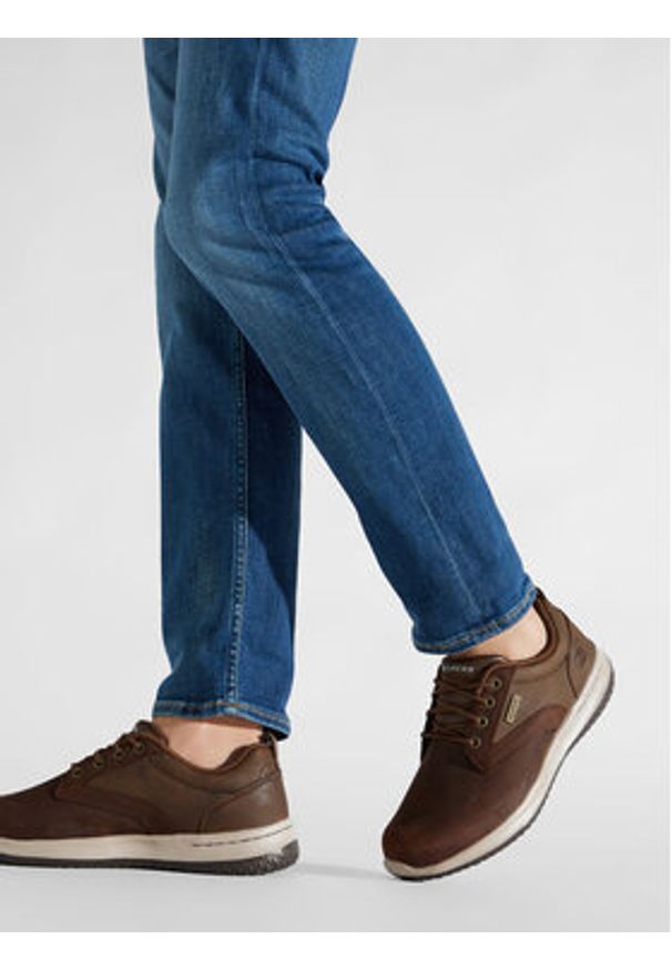 skechers - Skechers Półbuty Antigo 65693/CDB Brązowy. Kolor: brązowy. Materiał: nubuk, skóra