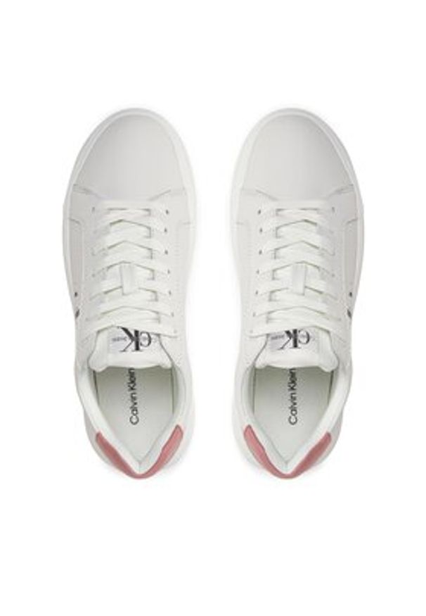 Calvin Klein Jeans Sneakersy YW0YW00823 Biały. Kolor: biały. Materiał: skóra