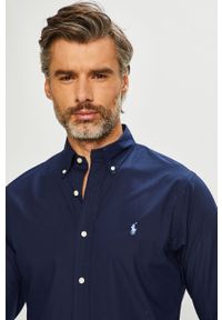 Polo Ralph Lauren - Koszula. Okazja: na co dzień. Typ kołnierza: polo. Kolor: niebieski. Materiał: tkanina, bawełna. Długość: długie. Wzór: gładki. Styl: elegancki, casual #3