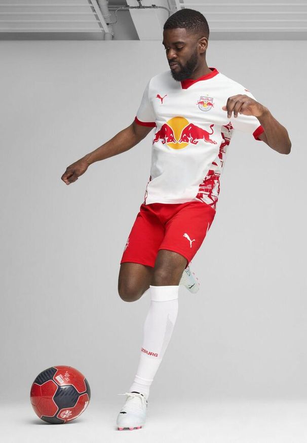Puma - Męska koszulka domowa FC Red Bull Salzburg 24/25 PUMA White Red. Kolor: biały, czerwony, wielokolorowy