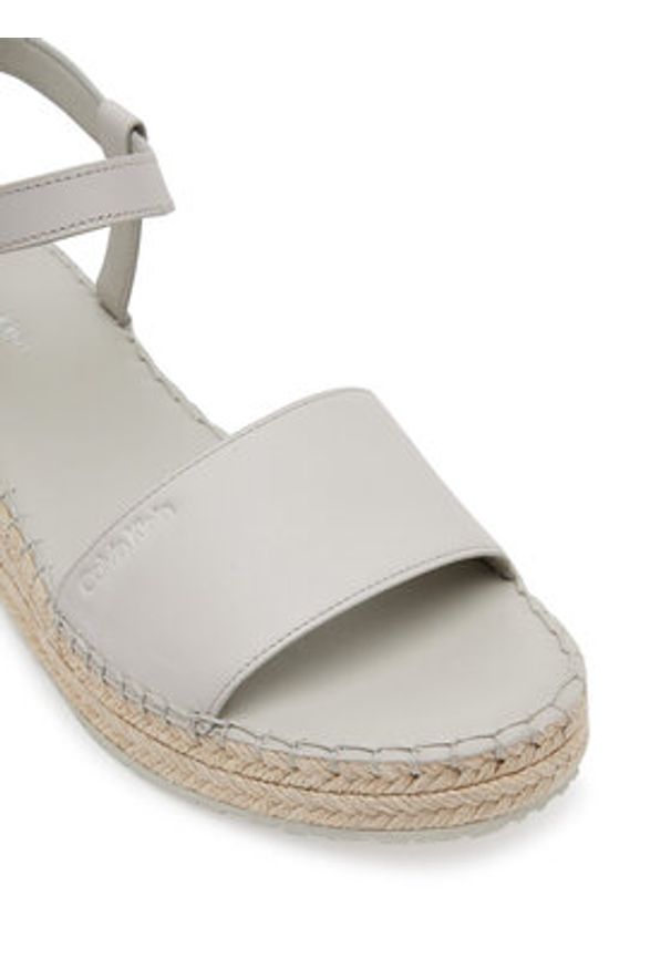 Calvin Klein Espadryle Wedge Rope Sandal Lth HW0HW02546 Biały. Kolor: biały. Materiał: skóra