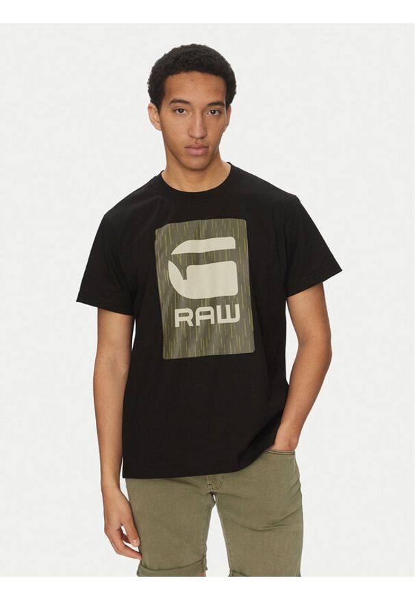 G-Star RAW - G-Star Raw T-Shirt Burger Box Rain D26478-C336 Czarny Regular Fit. Kolor: czarny. Materiał: bawełna