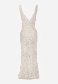 Renee - Beżowa Bawełniana Plażowa Sukienka Szydełkowa Kelira. Okazja: na plażę. Kolor: beżowy. Materiał: bawełna. Sezon: lato. Styl: wakacyjny #7