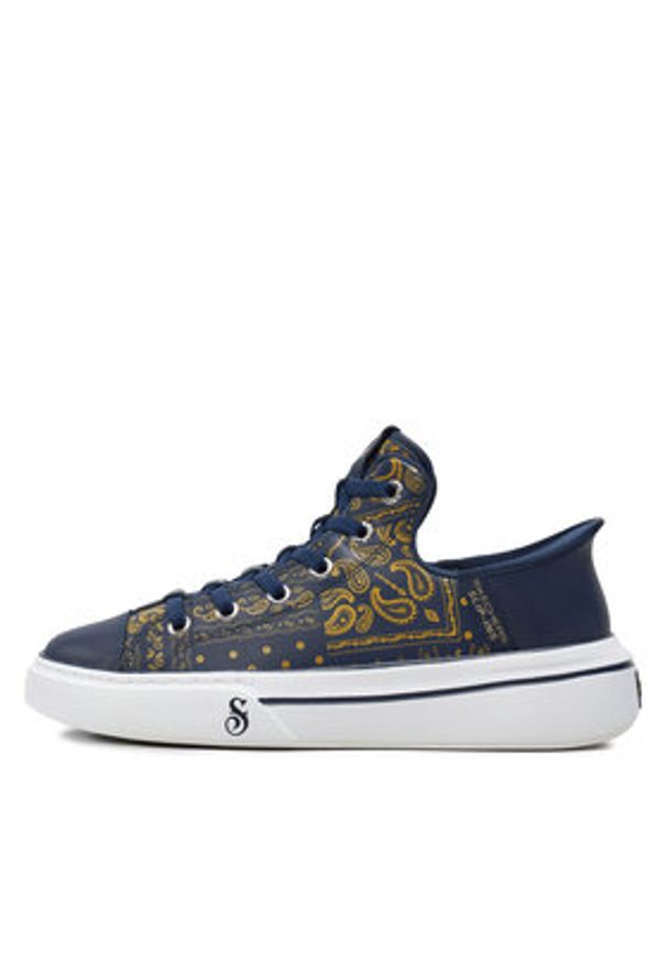 skechers - Skechers Sneakersy Snoop One-Double G 251017/NVY Granatowy. Kolor: niebieski. Materiał: skóra