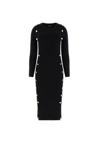 Guess Sukienka dzianinowa W6RK06 Z2YJ2 Czarny Regular Fit. Kolor: czarny. Materiał: wiskoza #3