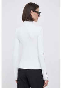 Calvin Klein Jeans longsleeve damski kolor biały z golfem. Typ kołnierza: golf. Kolor: biały. Materiał: dzianina, prążkowany. Długość rękawa: długi rękaw. Wzór: gładki #2