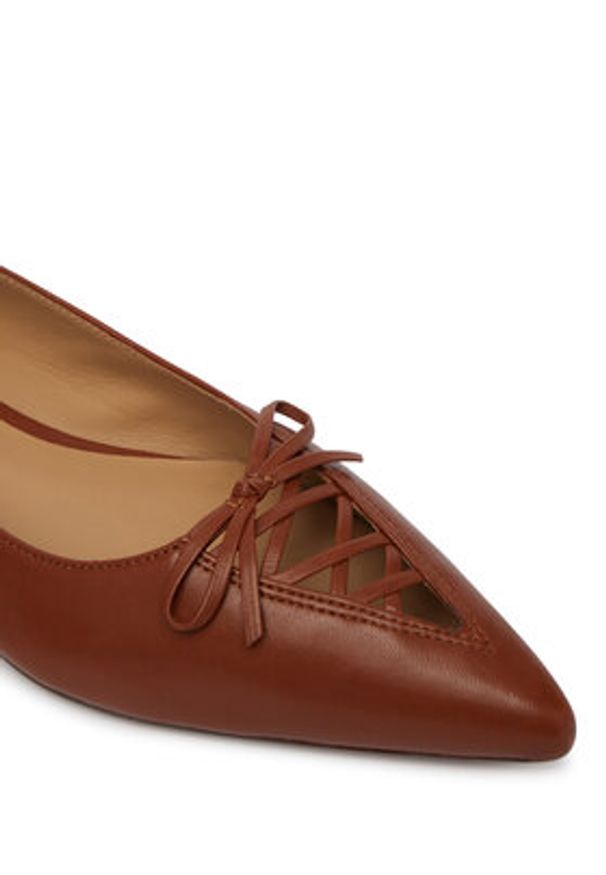 Lauren Ralph Lauren - LAUREN RALPH LAUREN Baleriny 802P06376001 Brązowy. Kolor: brązowy. Materiał: skóra