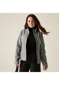 Regatta - Damska kurtka softshell Ablaze z nadrukiem. Kolor: szary. Materiał: softshell. Wzór: nadruk. Sezon: zima, jesień. Sport: turystyka piesza #1