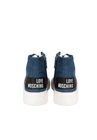 Love Moschino Trampki | JA15022G1MJO5 | Kobieta | Niebieski. Okazja: na co dzień. Zapięcie: zamek. Kolor: niebieski. Materiał: jeans, tkanina, skóra. Sezon: lato. Styl: sportowy, casual, elegancki #5