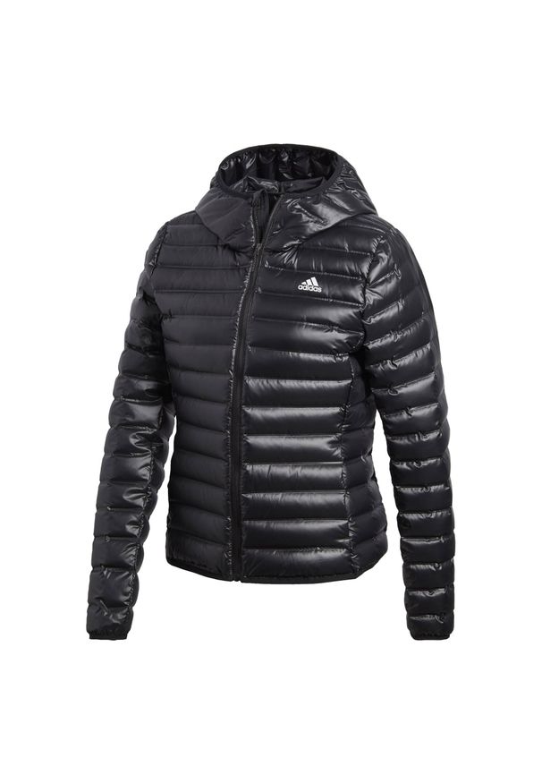 Adidas - Varilite Down Jacket. Kolor: czarny. Materiał: puch, poliester, materiał. Sport: turystyka piesza