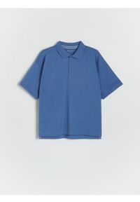 Reserved - T-shirt polo - granatowy. Typ kołnierza: polo. Kolor: niebieski. Materiał: bawełna, dzianina