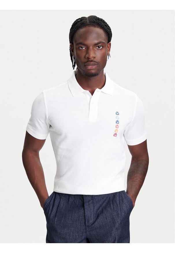 United Colors of Benetton - United Colors Of Benetton Polo 3089U302J Biały Regular Fit. Typ kołnierza: polo. Kolor: biały. Materiał: bawełna