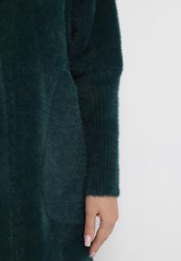 Born2be - Ciemnozielony Płaszcz z Bawełną Oversize Klepheia. Okazja: na co dzień. Kolor: zielony. Materiał: bawełna. Wzór: jednolity. Styl: casual #5