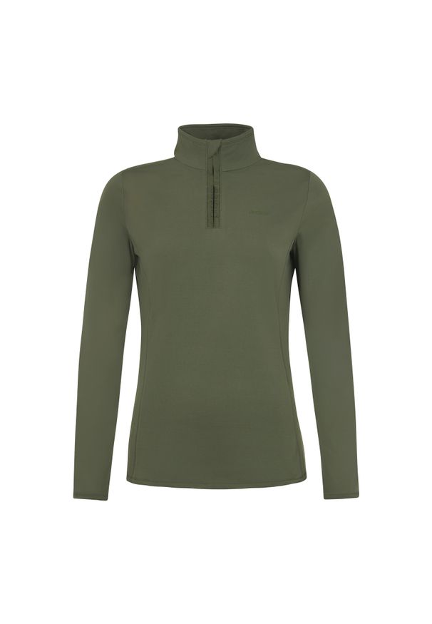 Damski polar 1/4 zip Protest Fabriz. Kolor: zielony. Materiał: polar. Sezon: zima. Sport: narciarstwo
